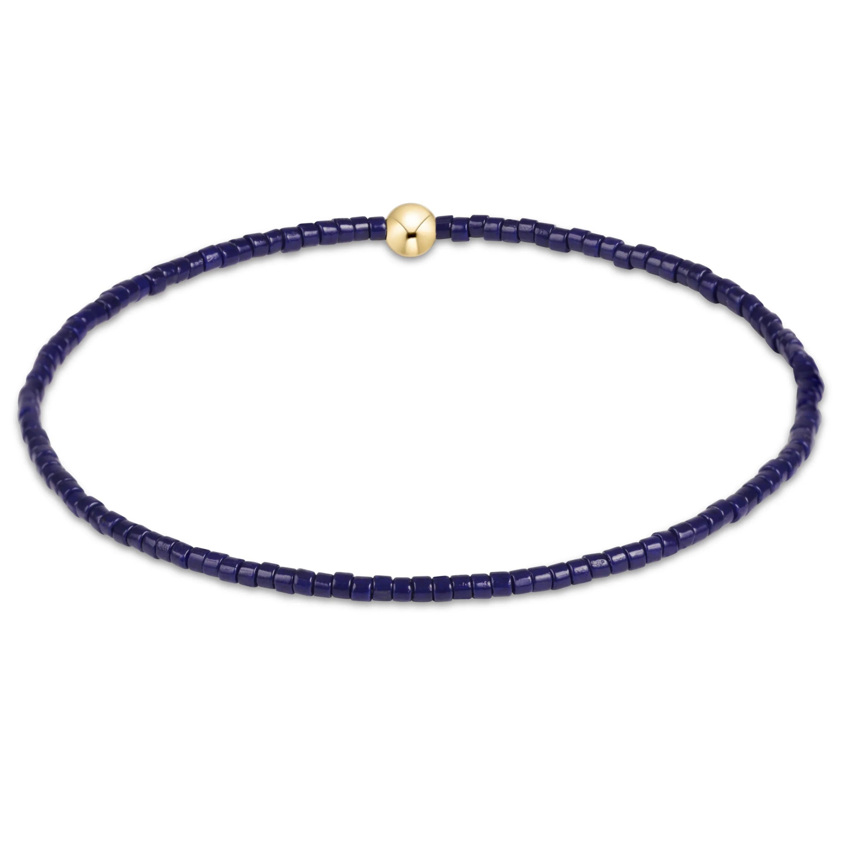 Hope Classic Bracelet with 2mm navy blue seed beads and a single 4mm 14kt gold-filled bead.
