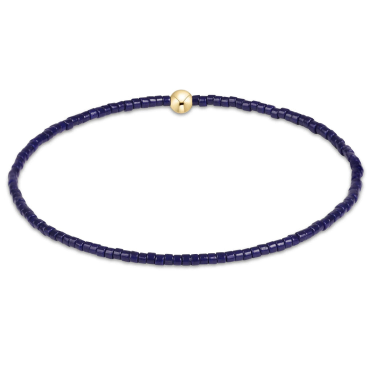 Hope Classic Bracelet with 2mm navy blue seed beads and a single 4mm 14kt gold-filled bead.