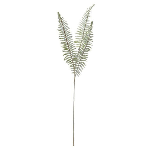 36-inch artificial Boston fern stem with plastic fronds on an iron wire stand.