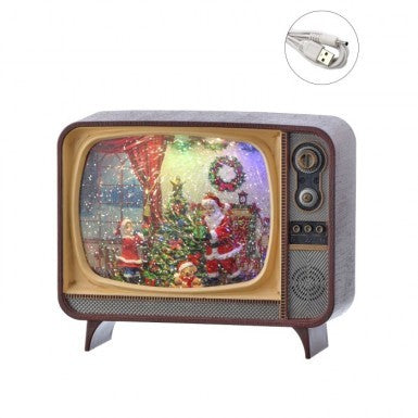 8.5-inch LED Santa scene globe with USB power cord