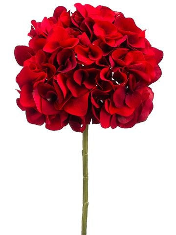 Spray bouquet featuring red velvet hydrangea flowers on an 18.5-inch stem.