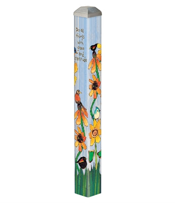 16-inch mini art pole with a sleek black finish.