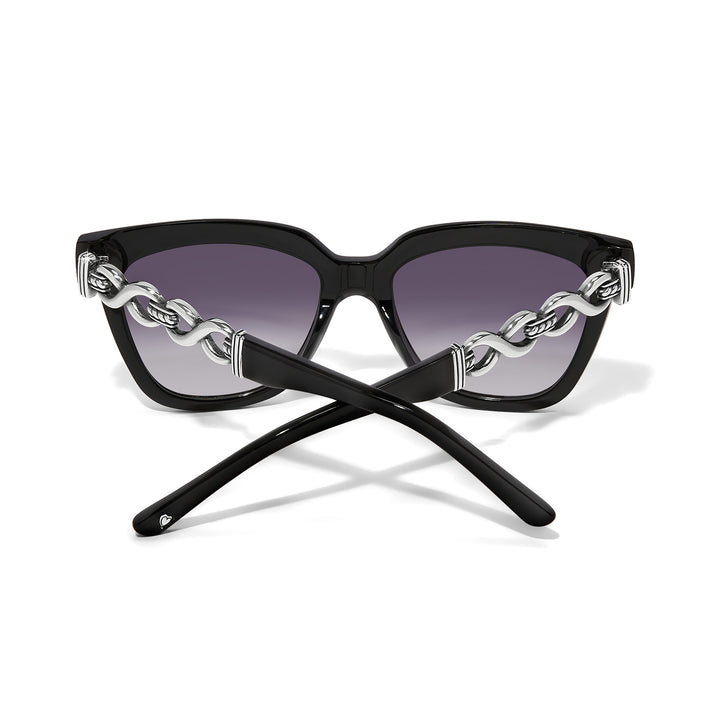Square sunglasses in Midnight with silver plated accents offering full UV protection.