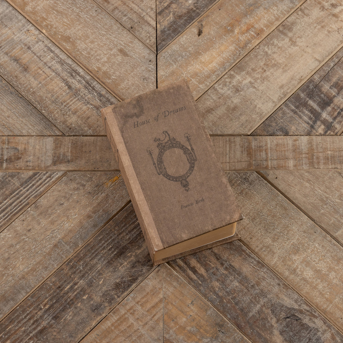 7-inch House of Dreams journal with wood cover featuring a house illustration.
