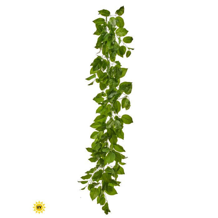 60-inch green salal leaf garland with natural foliage pattern