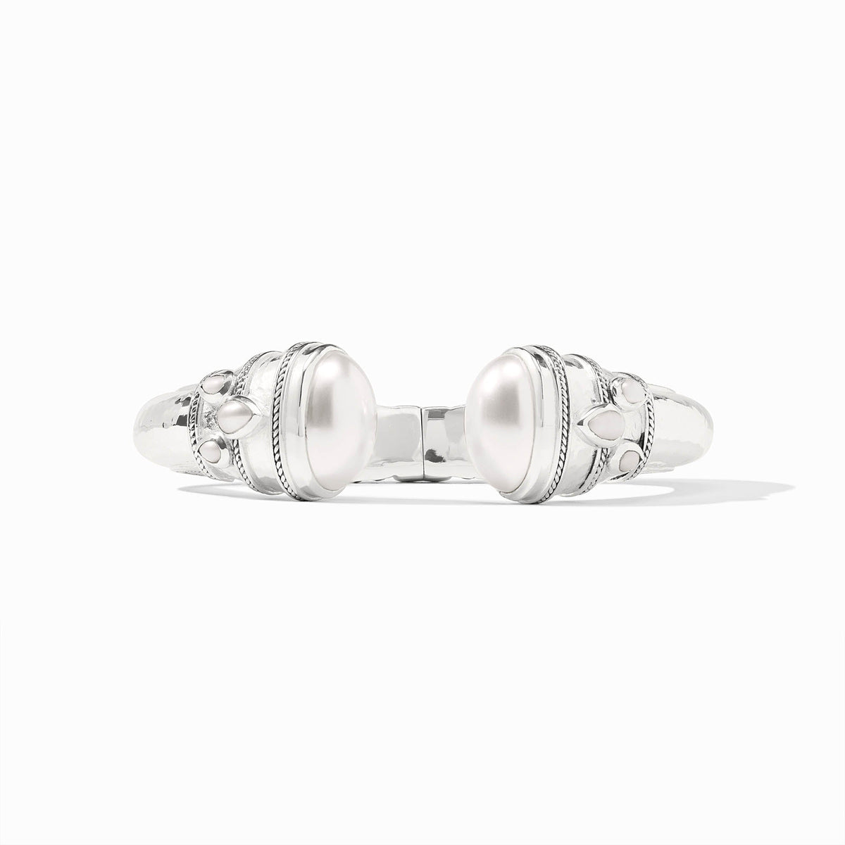 Julie Vos Cannes Cuff bracelet in silver plate with imported glass stones.