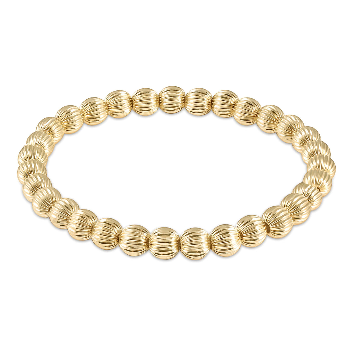 6mm gold-filled dignity bead bracelet on elastic cord