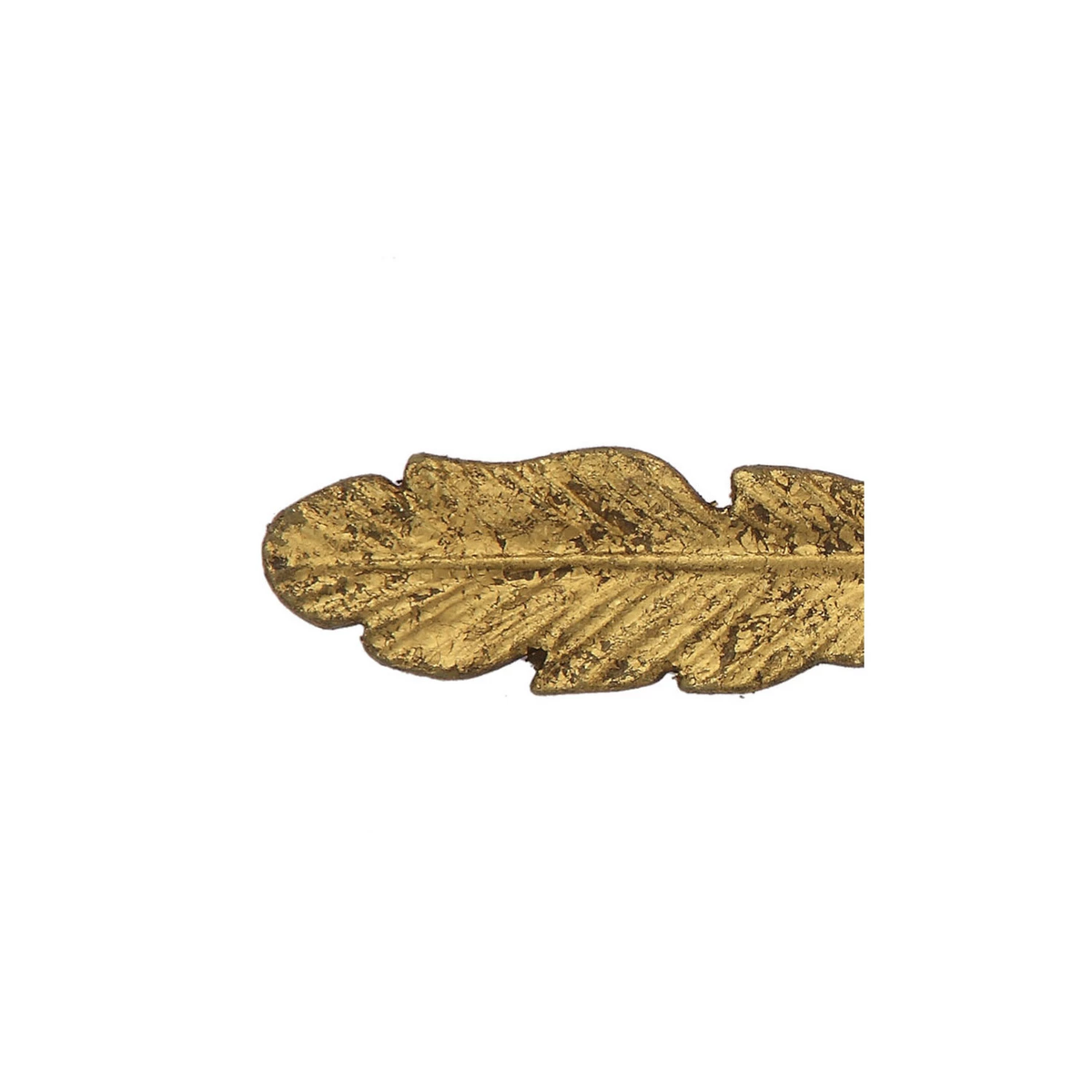 Pewter magnifying glass with feather handle in gold finish