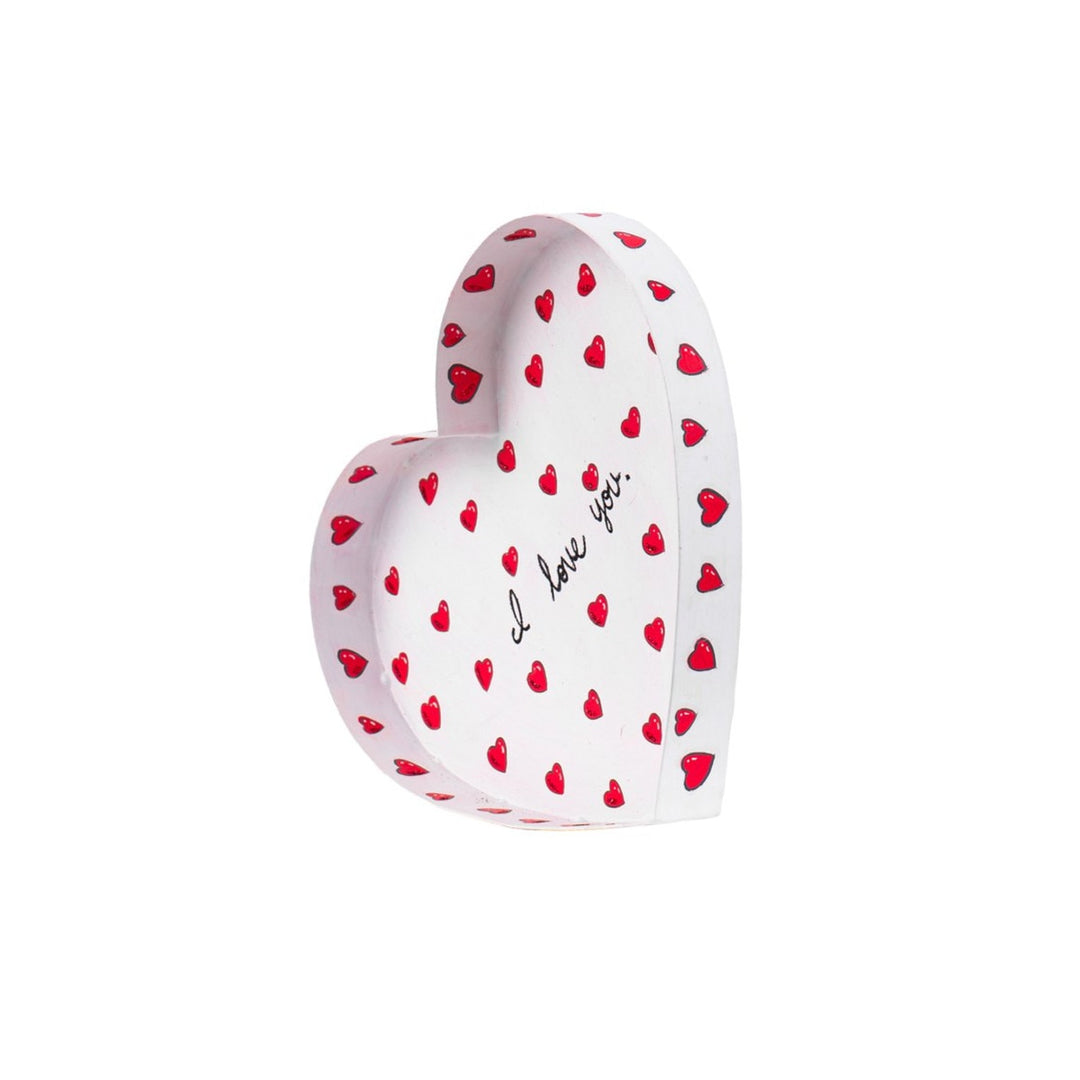 Ceramic heart-shaped serving tray with a glossy finish
