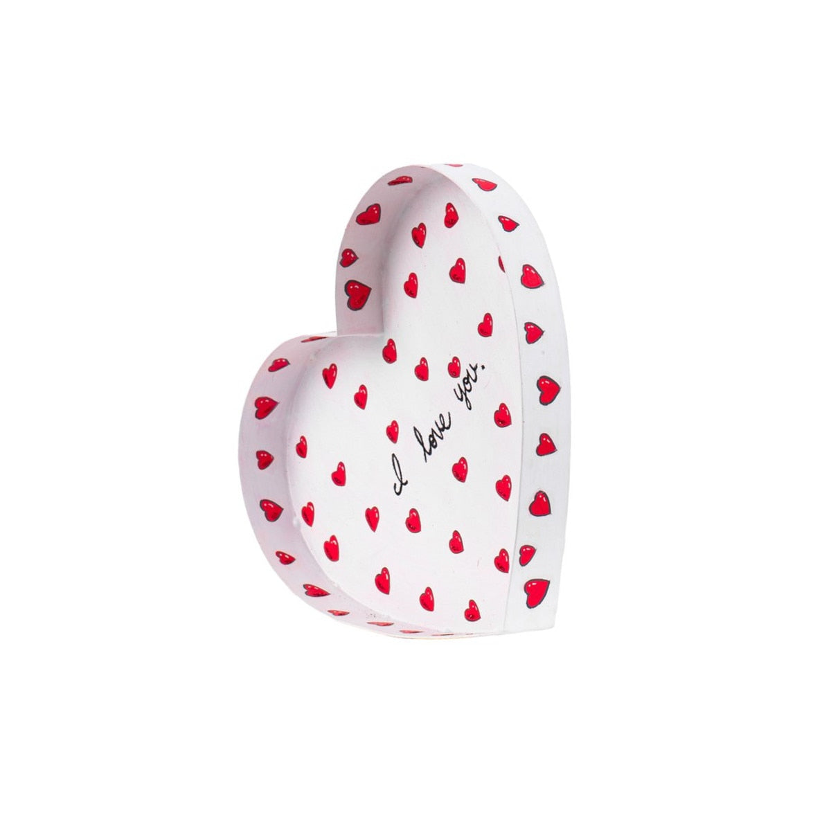 Ceramic heart-shaped serving tray with a glossy finish