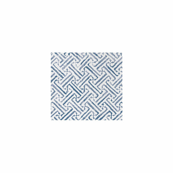 Pack of twenty white spunlace dot cocktail napkins folded square.