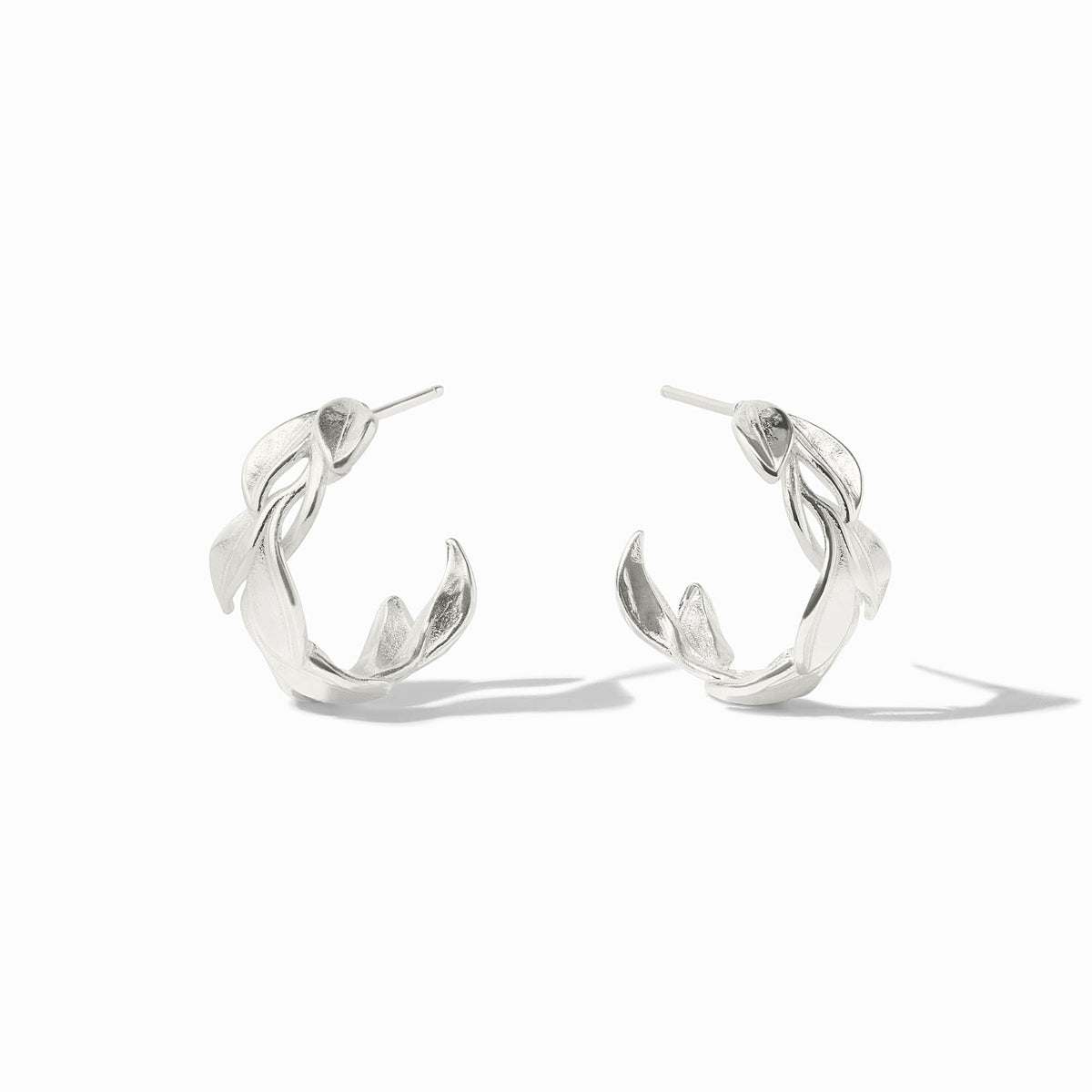 Willow Hoop earring in silver-tone metal with a delicate willow branch silhouette.