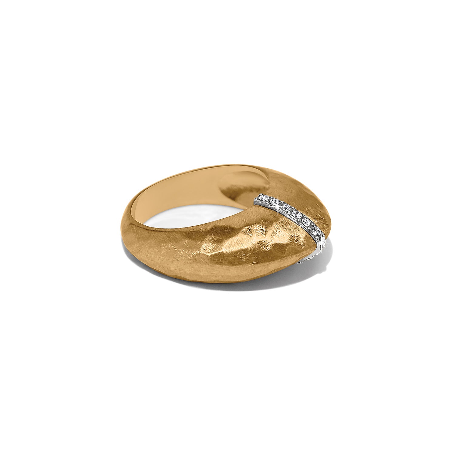 Gold plated Meridian Geo Domed Ring featuring fine quality crystals in a domed silhouette.