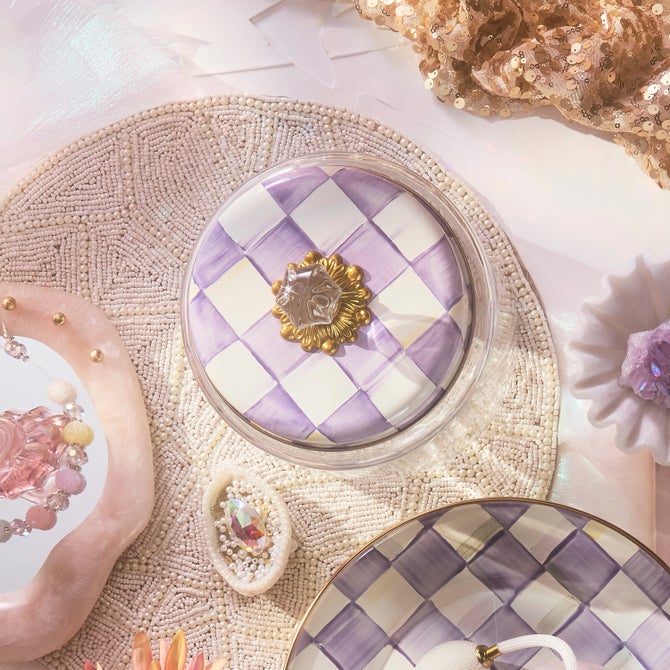 Violet Check Medium Kitchen Canister