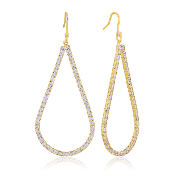 Handmade Louis earrings in Brazil featuring a natural stone drop with an organic silhouette.