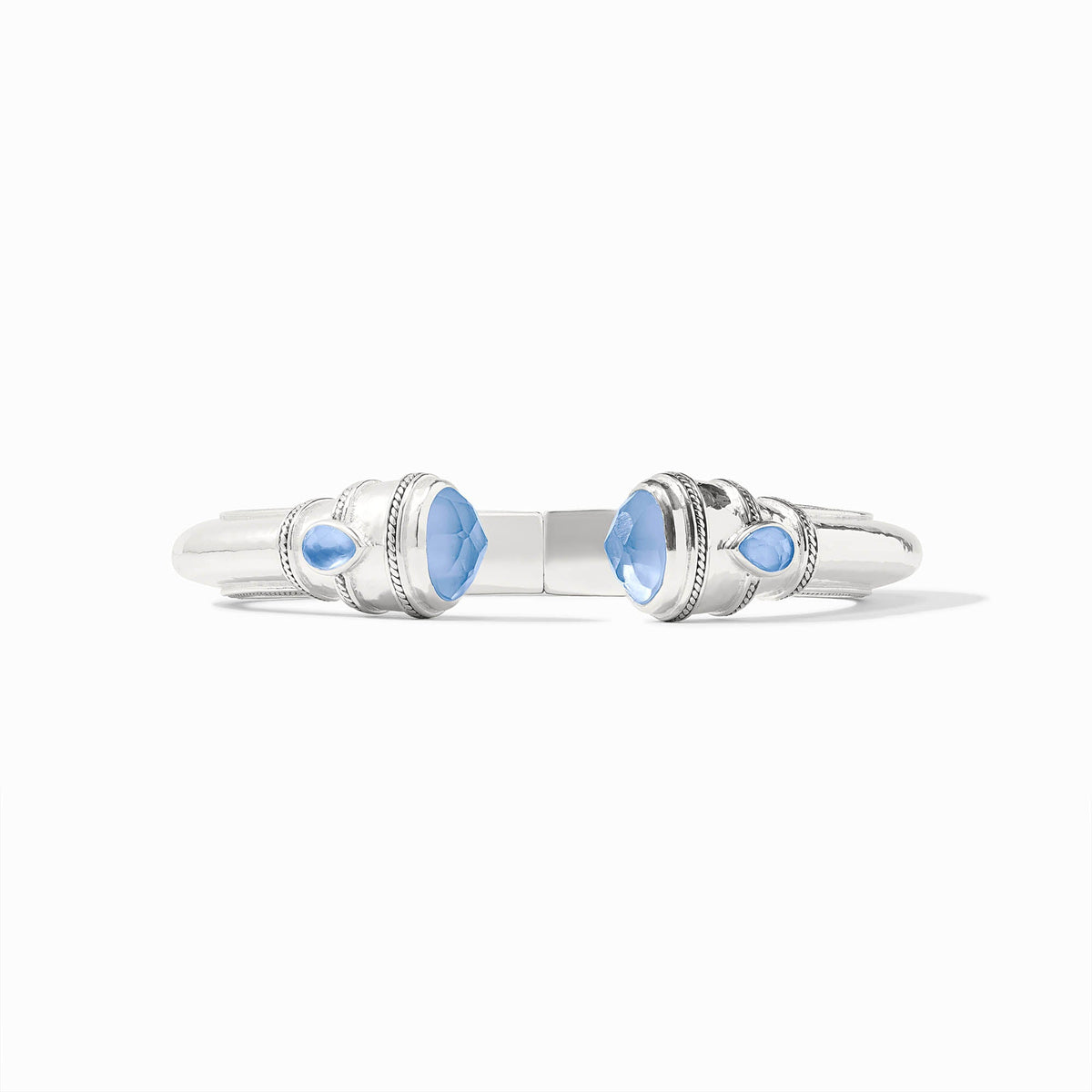 Silver Cannes Demi Cuff with spring hinge closure