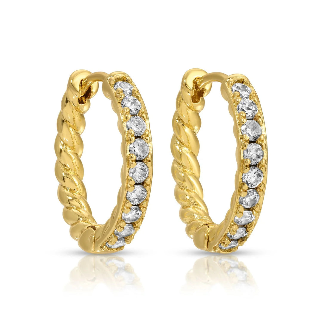 Large Cubic Zirconia Twist Huggies