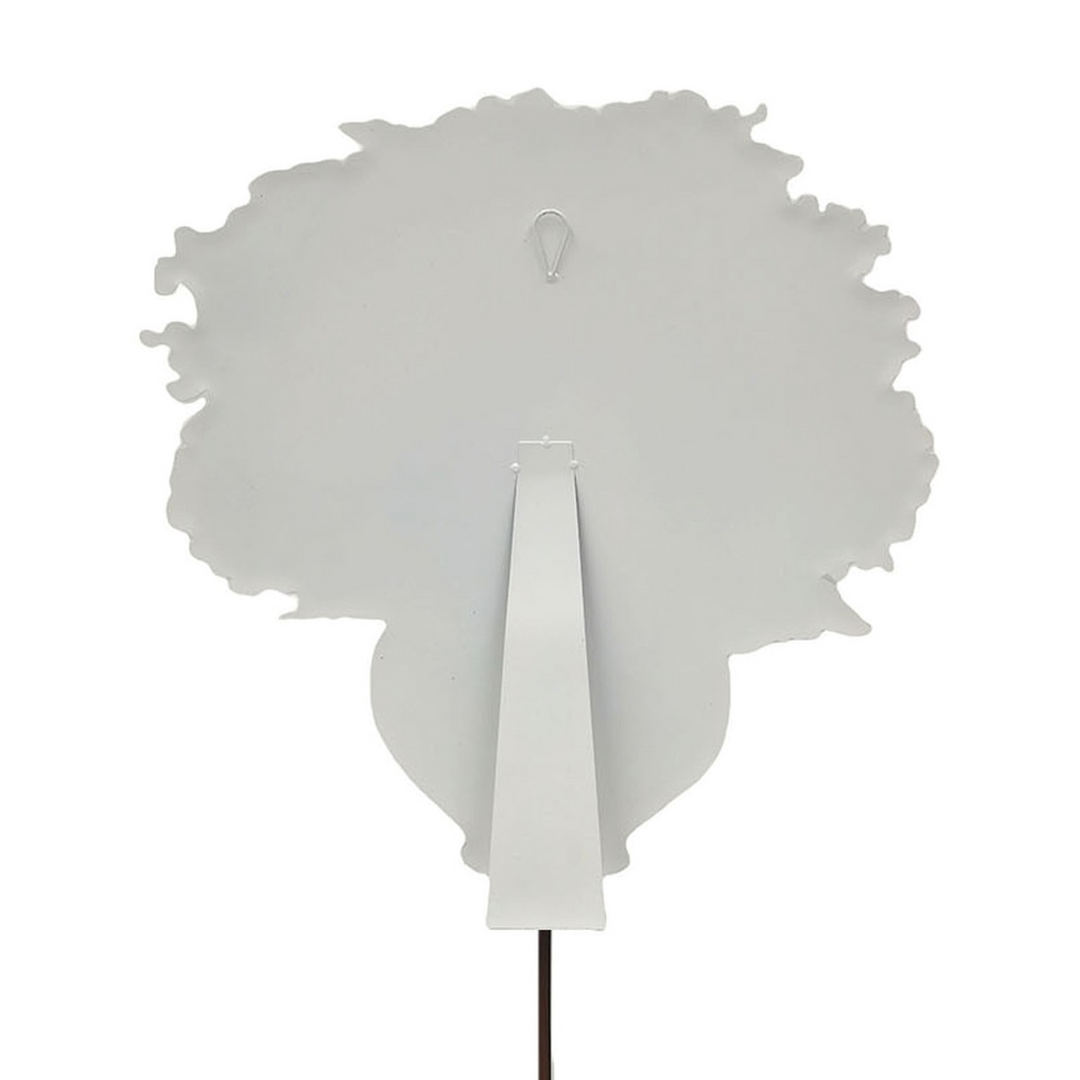 Back view of an Autumn Hydrangea Vase cutout showing the white easel stand and hanging loop.