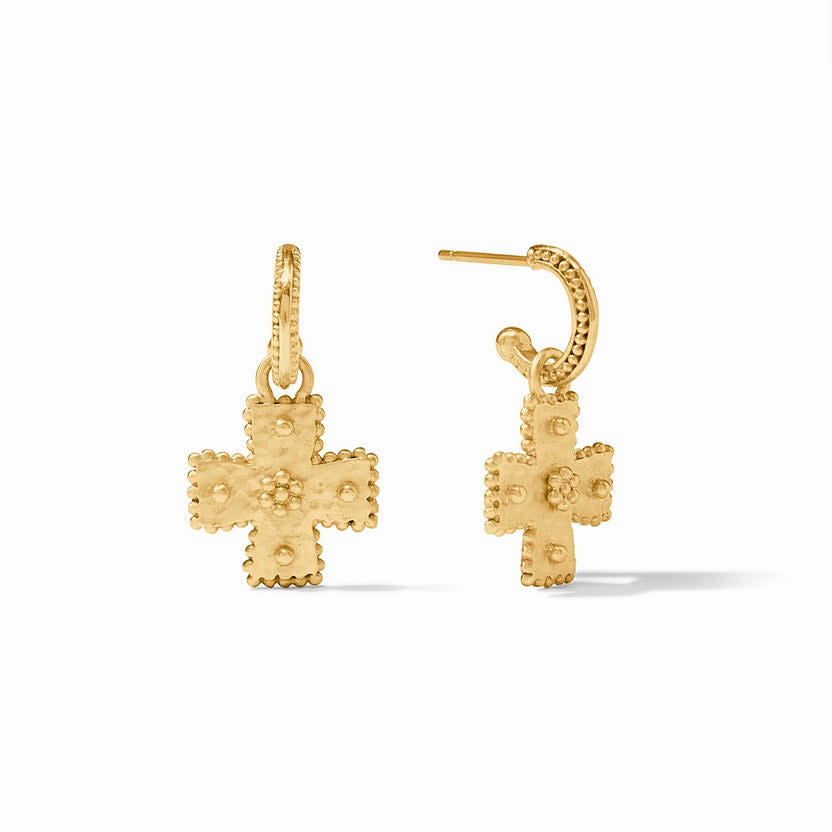 Canterbury Hoop & Charm earring in gold with a small charm detail