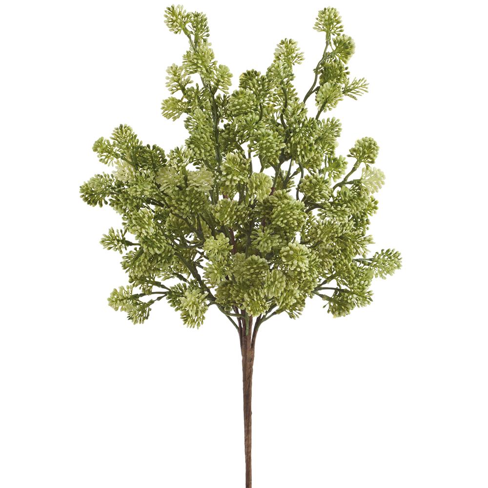 Cream green soft PE sedum bush with metal wire frame