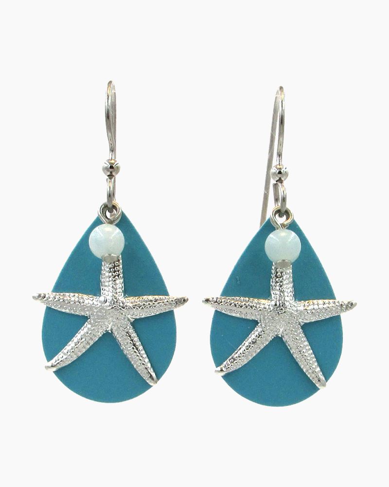 Layered Starfish Teardrop Earrings