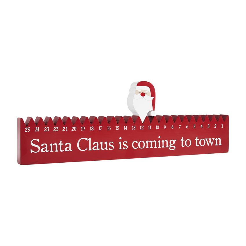 Santa Countdown Block made from pine wood with a festive holiday theme.
