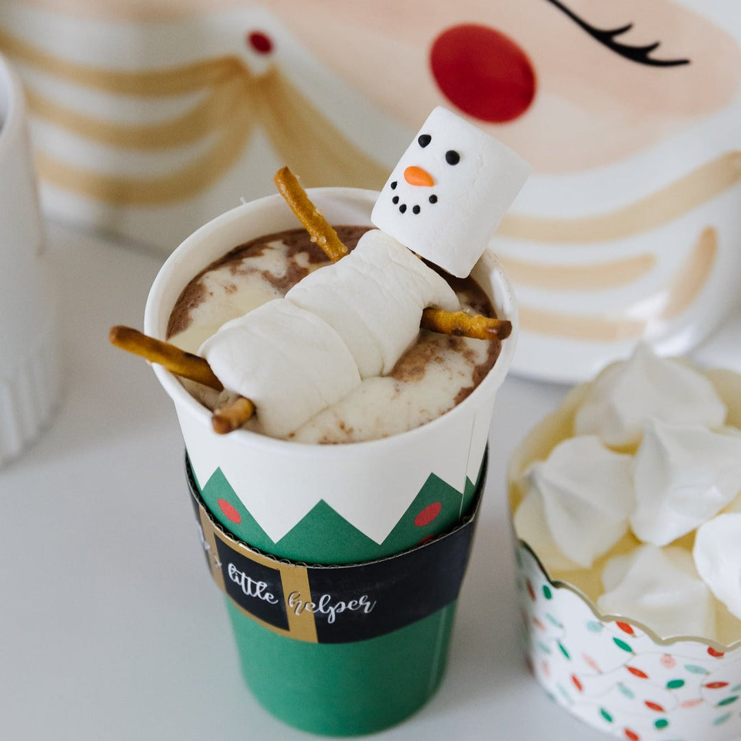 Snowman marshmallow candy in a gift bag