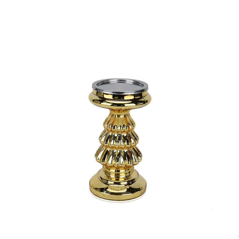 Metallic Christmas accessory with a brilliant finish designed to add festive cheer.