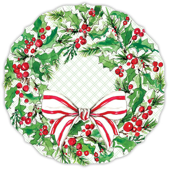 Handpainted die-cut paper placemat in octagon shape with colorful abstract patterns.