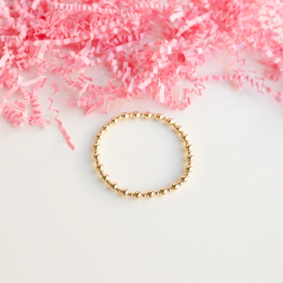 6.75-inch gold-filled Katy bracelet with durable elastic string
