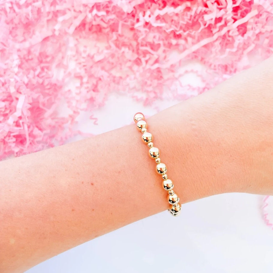 6.75-inch gold-filled Katy bracelet with durable elastic string