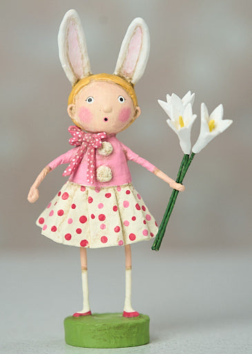 Polyresin Easter Lily figurine by Lori C. Mitchell in white with green leaves.