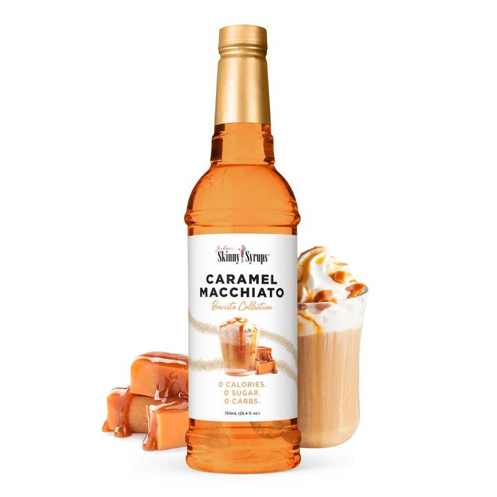 Bottle of sugar-free vanilla almond flavored drink with a clear label.
