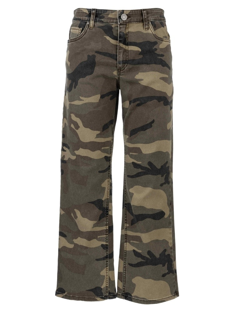 Front view of Kelsey high-rise ankle flare jeans in raw hem cotton spandex with soft stretch.