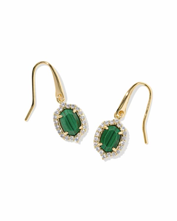 kendra scott daphne crystal frame drop earrings gold malachite 00