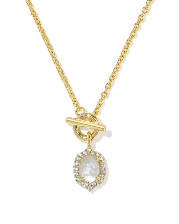 kendra scott daphne crystal frame toggle necklace gold ivory mop 00