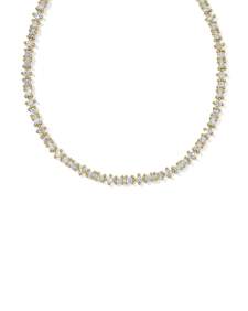 Fate Tennis Necklace in gold with white cubic zirconia stones arranged in a continuous line.
