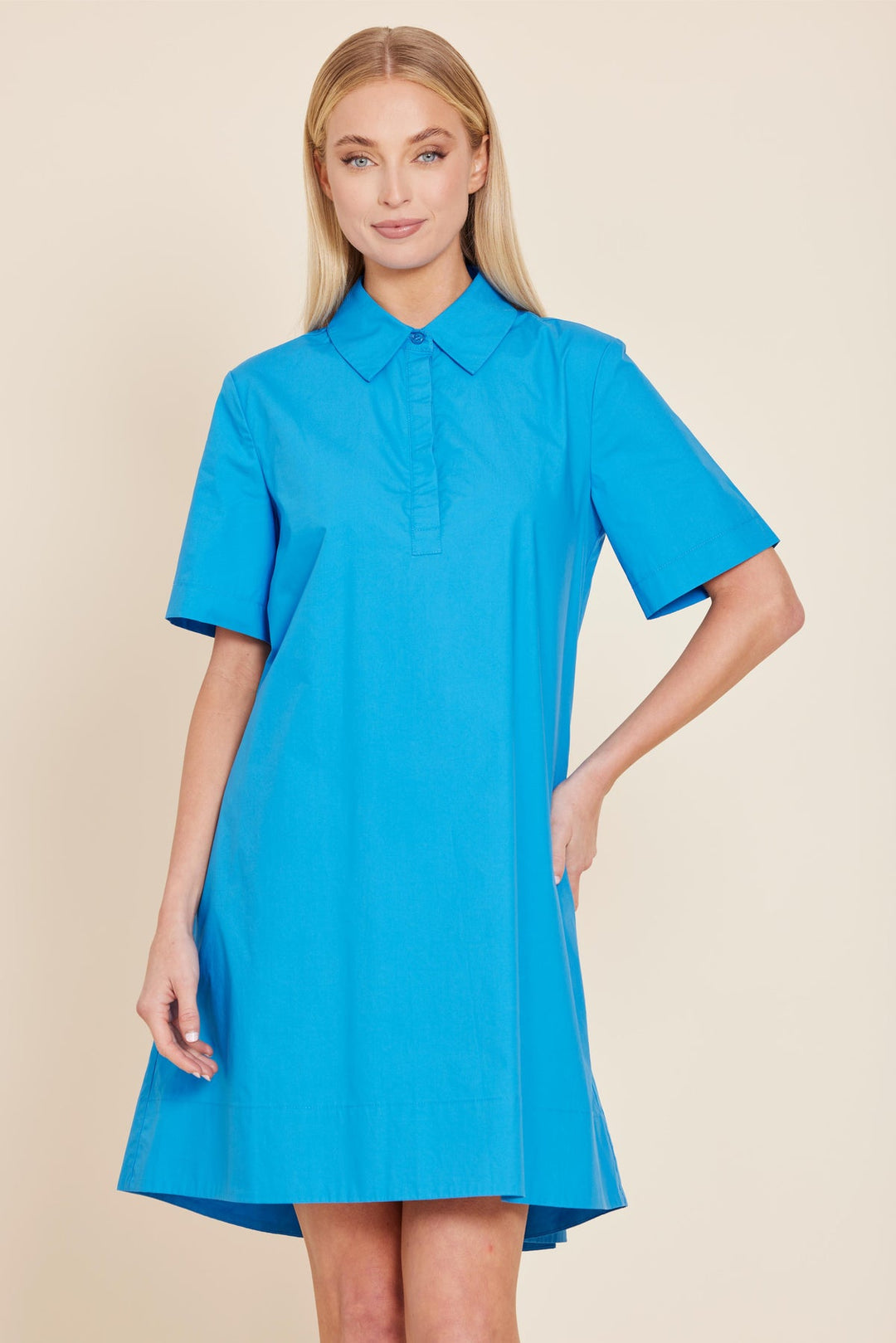 Chloe Poplin Shirt Dress with Back Inverted Pleat
