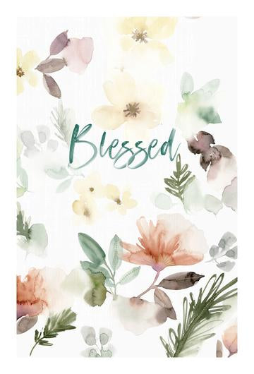 White thank you card with heart logo; front reads 'Blessed', inside says 'to have such a thoughtful person in my life'.
