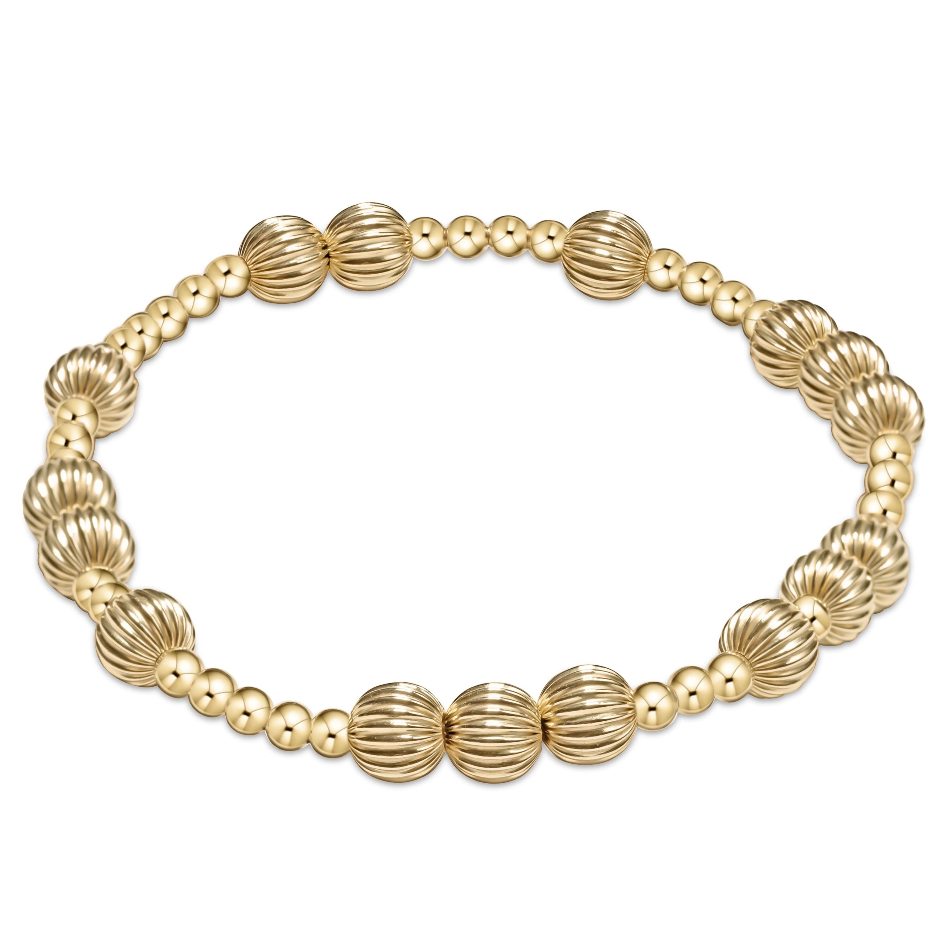 Hope Unwritten Dignity 6MM Bead Bracelet featuring 14kt gold-filled smooth and ribbed beads.