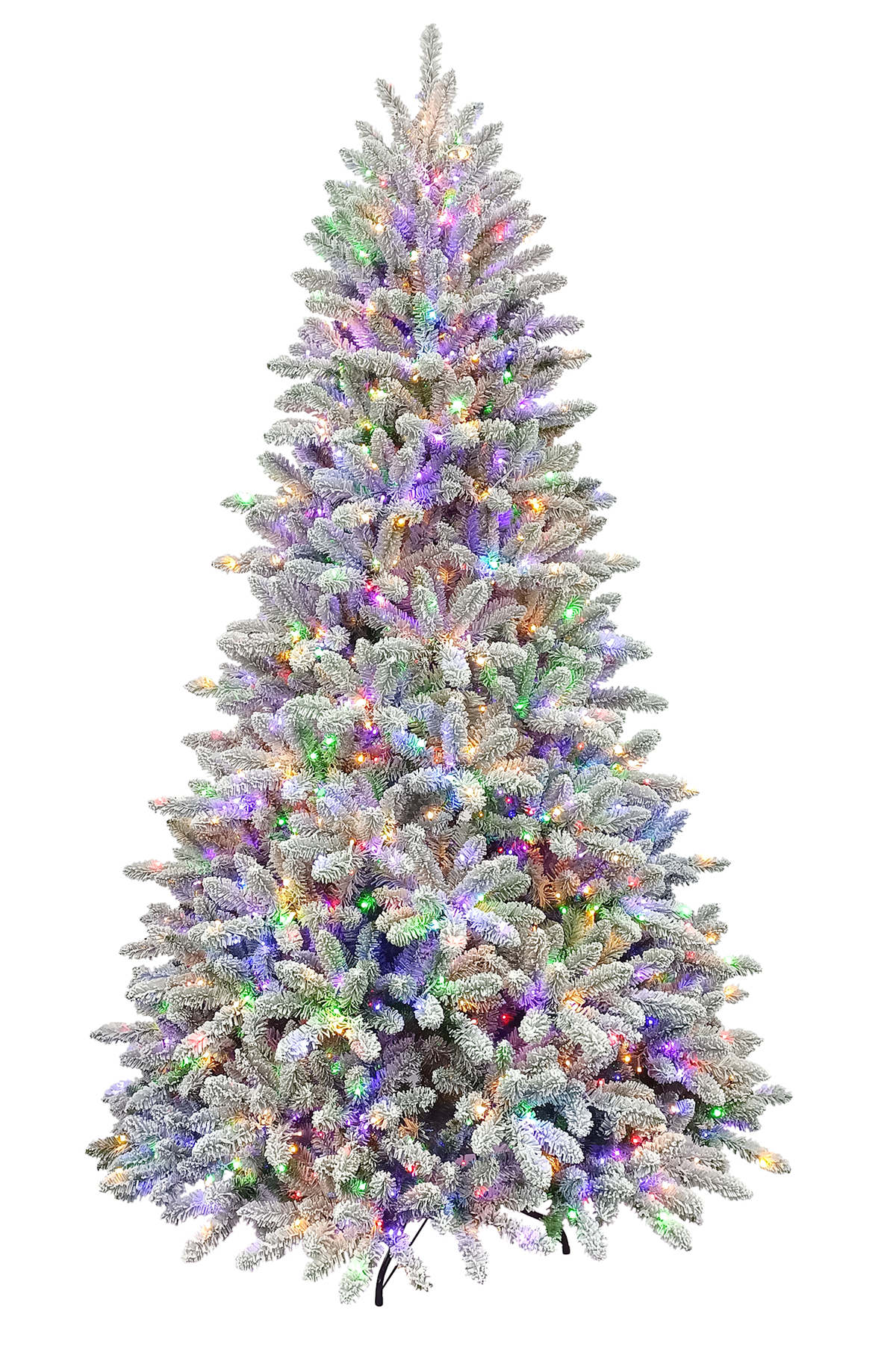 Nine-foot flocked amber Christmas tree with rice lights
