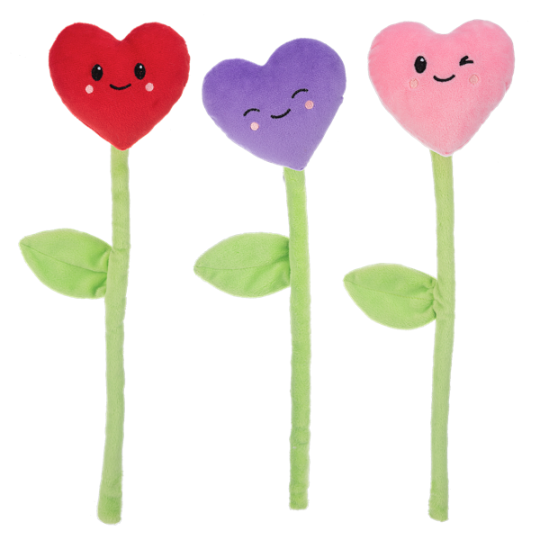 Plush 17-inch sweetheart flower pillow with soft fabric texture.
