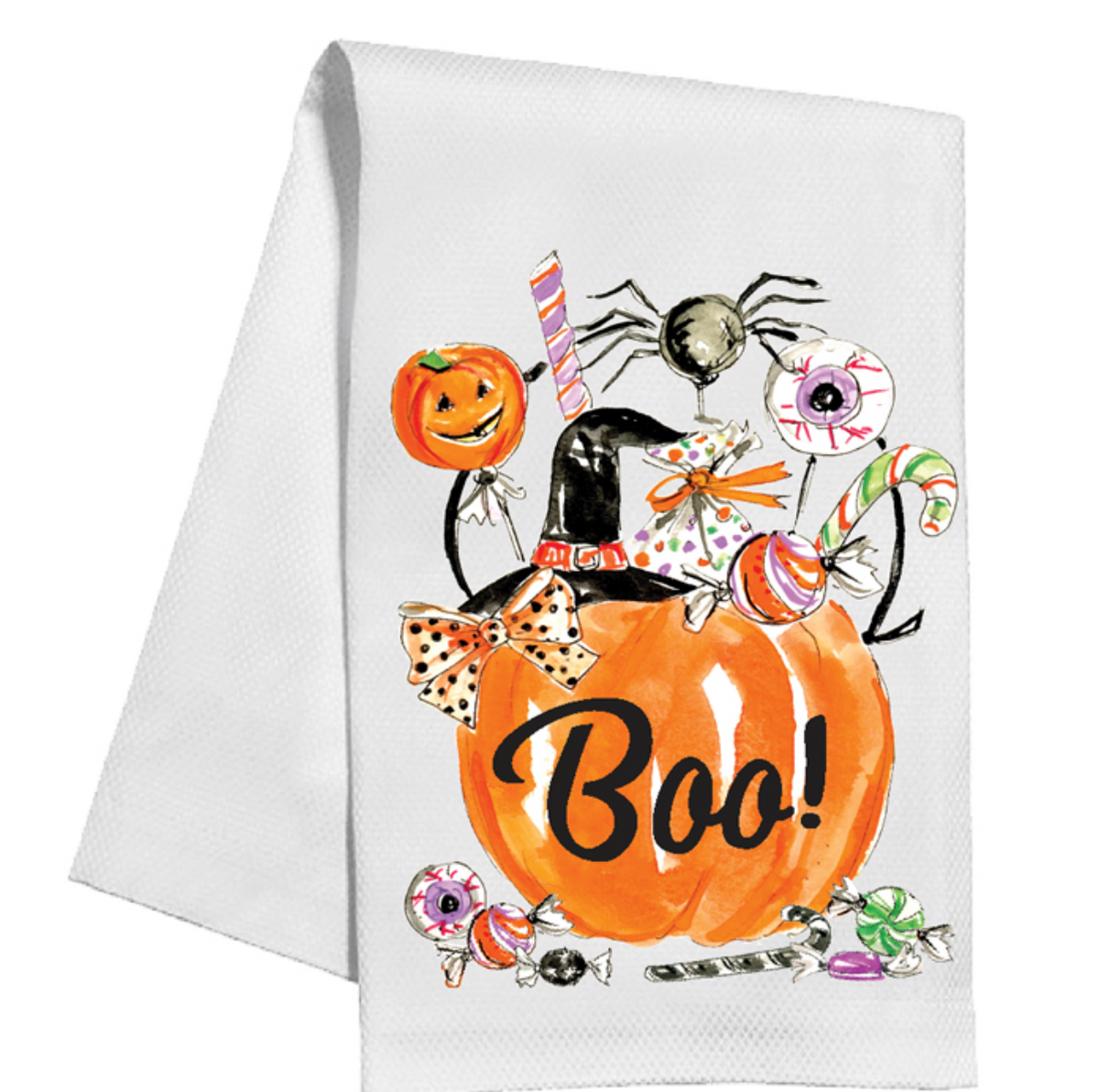 Black cotton kitchen towel with white text reading Remember as Far as Anyone Knows We Are a Nice & Normal Family