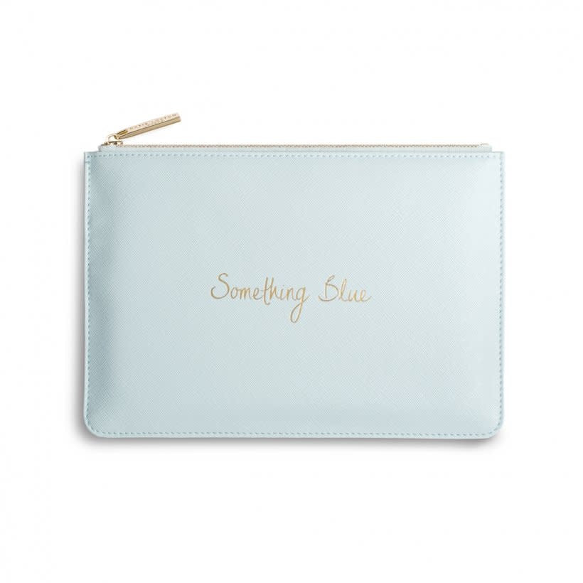 Pink vegan leather pouch with cross hatch finish featuring golden Team Bride sentiment
