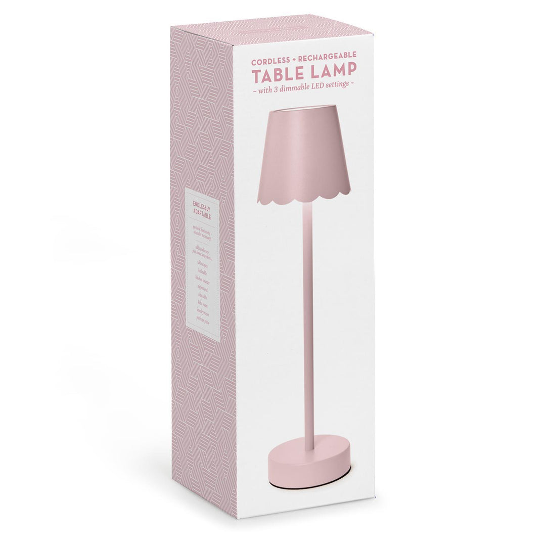 LED Cordless Table Lamp with Scalloped Edge Shade in Gift Box
