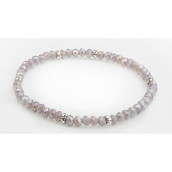 Silver accent mini crystal bracelet with clear stones on a delicate chain link.
