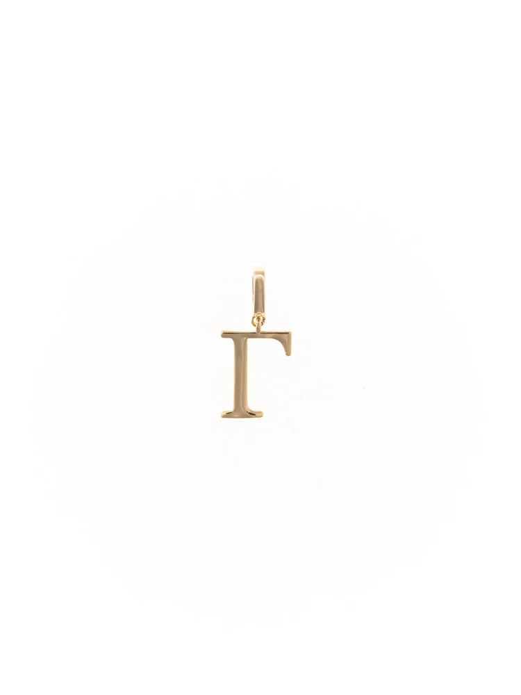 18k gold plated Greek letter Gamma charm with a clasp for a chain.