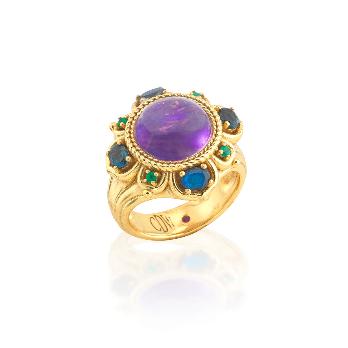 Contessa Belle Nuit ring in multi-colored gold-plated brass with a delicate silhouette.