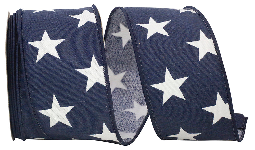 Stars Large - Canvas Wired Edge Navy