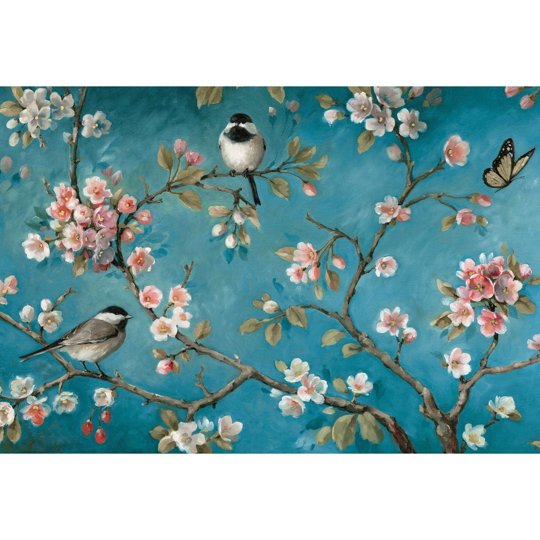 Birthday card with painted birds foil embellishment